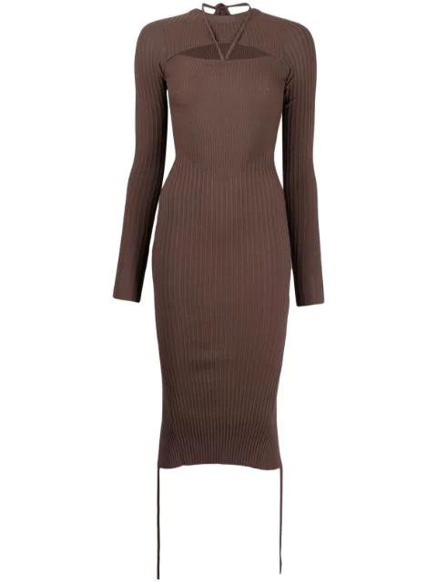 cut-out fitted knitted dress by ANDREADAMO