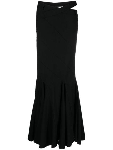 cut-out flannel maxi skirt by ANDREADAMO