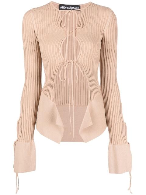 cut-out ribbed top by ANDREADAMO