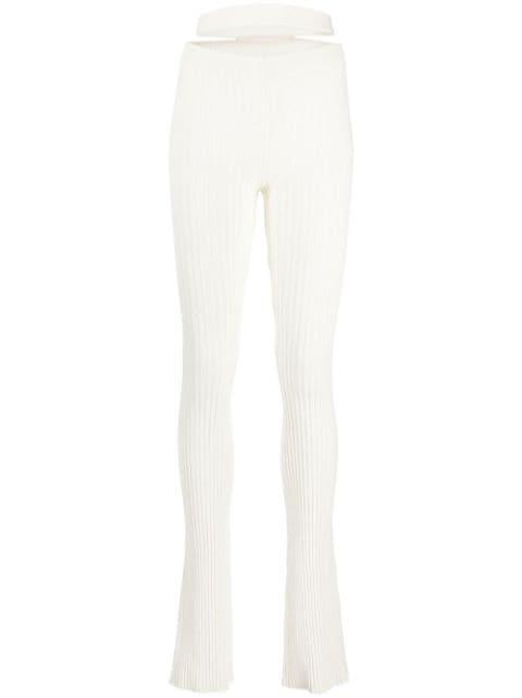 cut-out waist ribbed trousers by ANDREADAMO