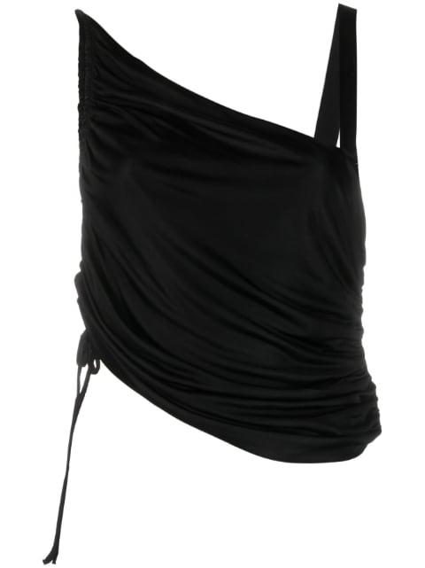 draped asymmetric sleeveless top by ANDREADAMO