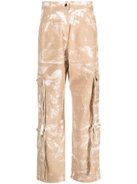 faded-print cargo trousers by ANDREADAMO