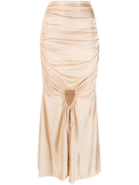 gathered-detail asymmetric-hem skirt by ANDREADAMO