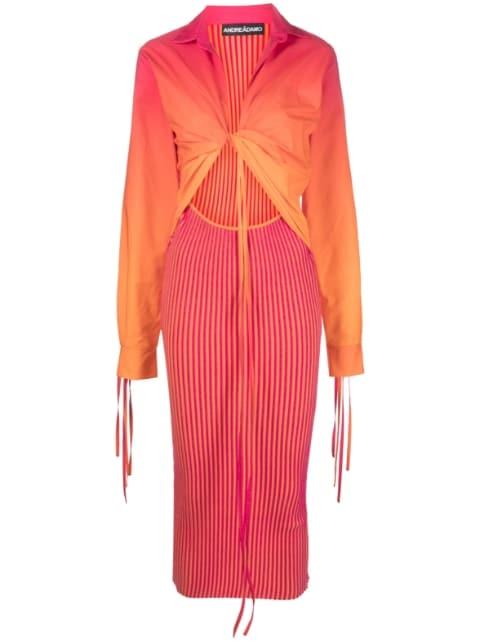 gradient-effect ribbed-knit midi dress by ANDREADAMO