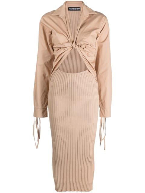 gradient-effect ribbed-knit midi dress by ANDREADAMO