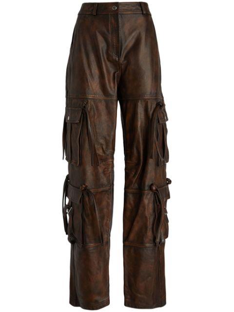 leather straight-leg trousers by ANDREADAMO
