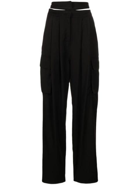 pleated cut-out cargo trousers by ANDREADAMO
