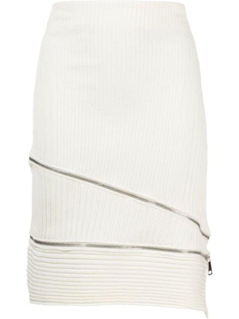 ribbed asymmetric midi skirt by ANDREADAMO