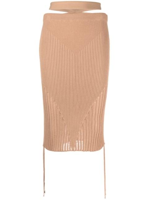 ribbed-knit pencil skirt by ANDREADAMO