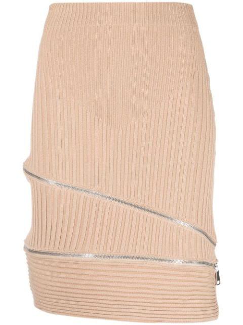ribbed zip-detail skirt by ANDREADAMO