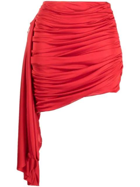ruched asymmetric bodycon skirt by ANDREADAMO