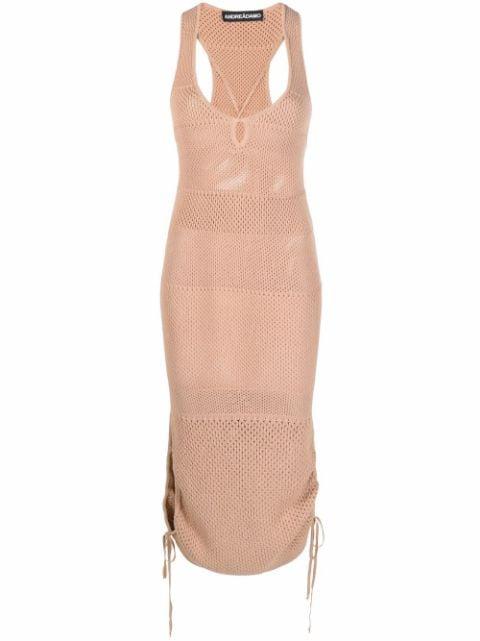 sheer knitted raceback midi dress by ANDREADAMO