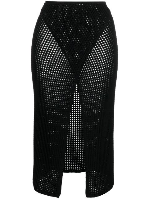 slit-open crochet  midi skirt by ANDREADAMO