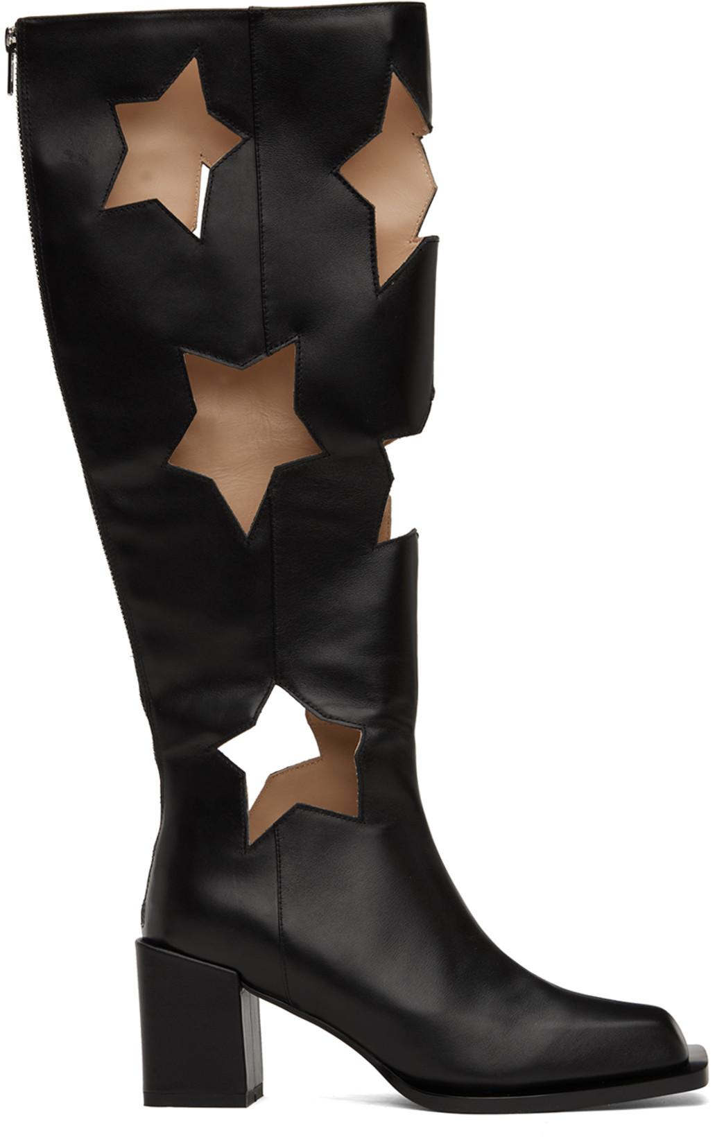 SSENSE Exclusive Black Star Cut Boots by ANDREJ GRONAU