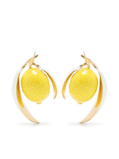 Lemon drop ceramic earrings by ANDRES GALLARDO