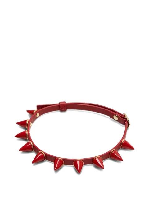 Mini Spike leather choker by ANDRES GALLARDO