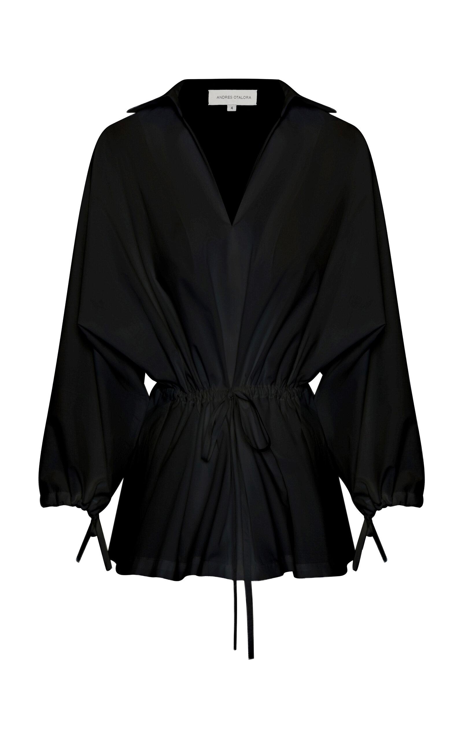 Andres Otalora Amadamia Tie-Detailed Stretch-Cotton Blouse - Moda Operandi by ANDRES OTALORA