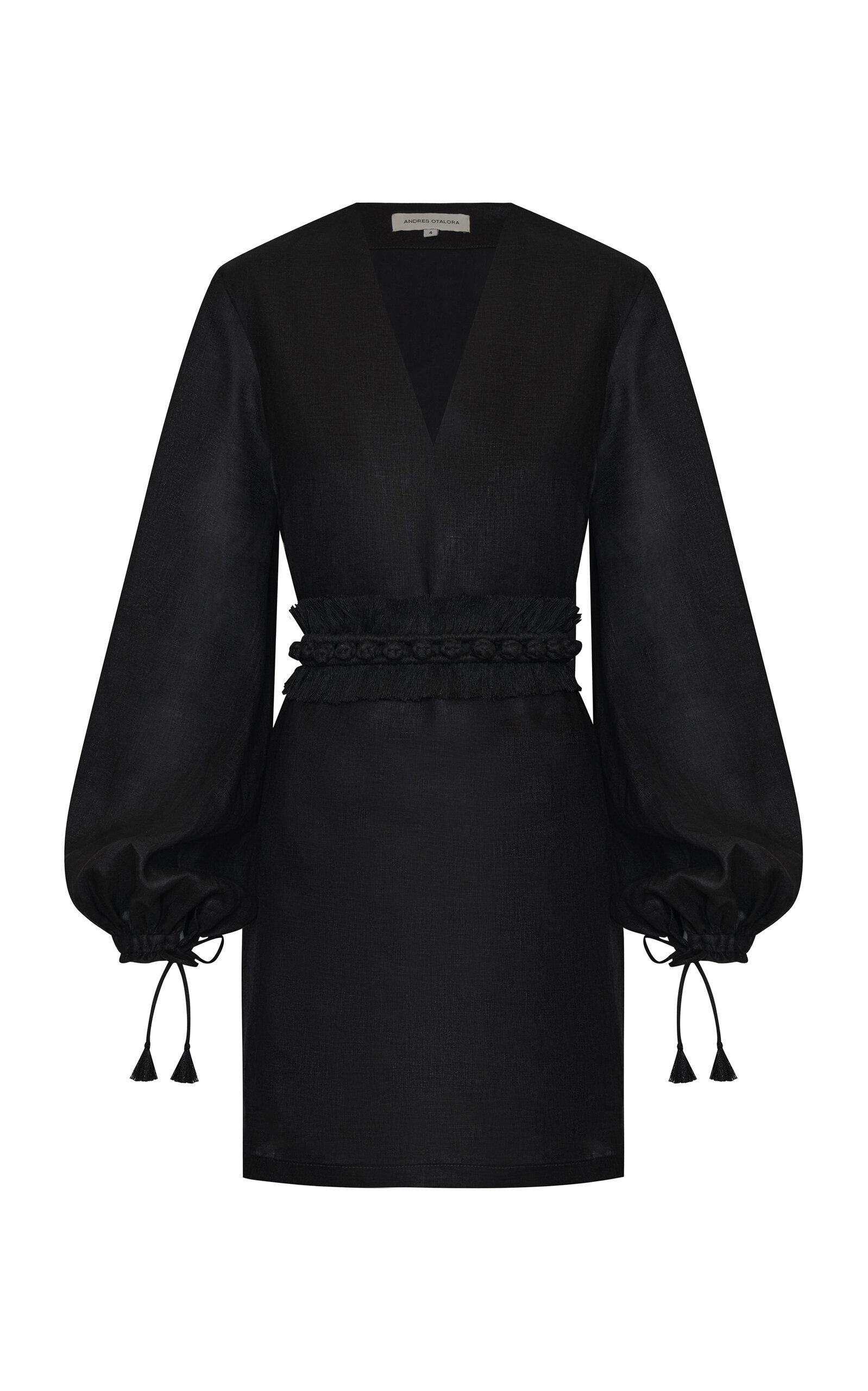 Andres Otalora Amarula Porfavor Belted Linen Mini Dress - Moda Operandi by ANDRES OTALORA