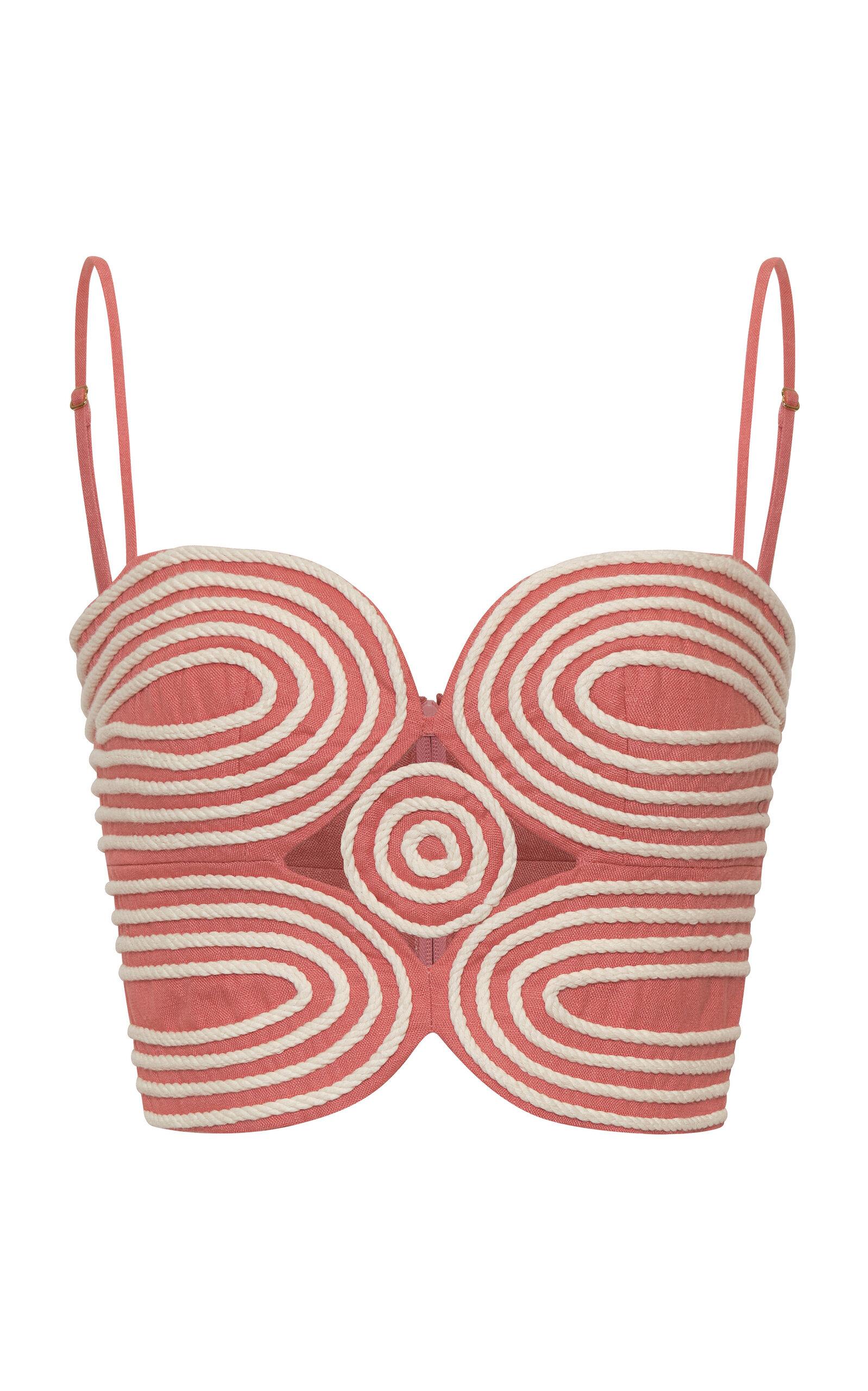 Andres Otalora Baía Embroidered Linen Crop Top - Moda Operandi by ANDRES OTALORA