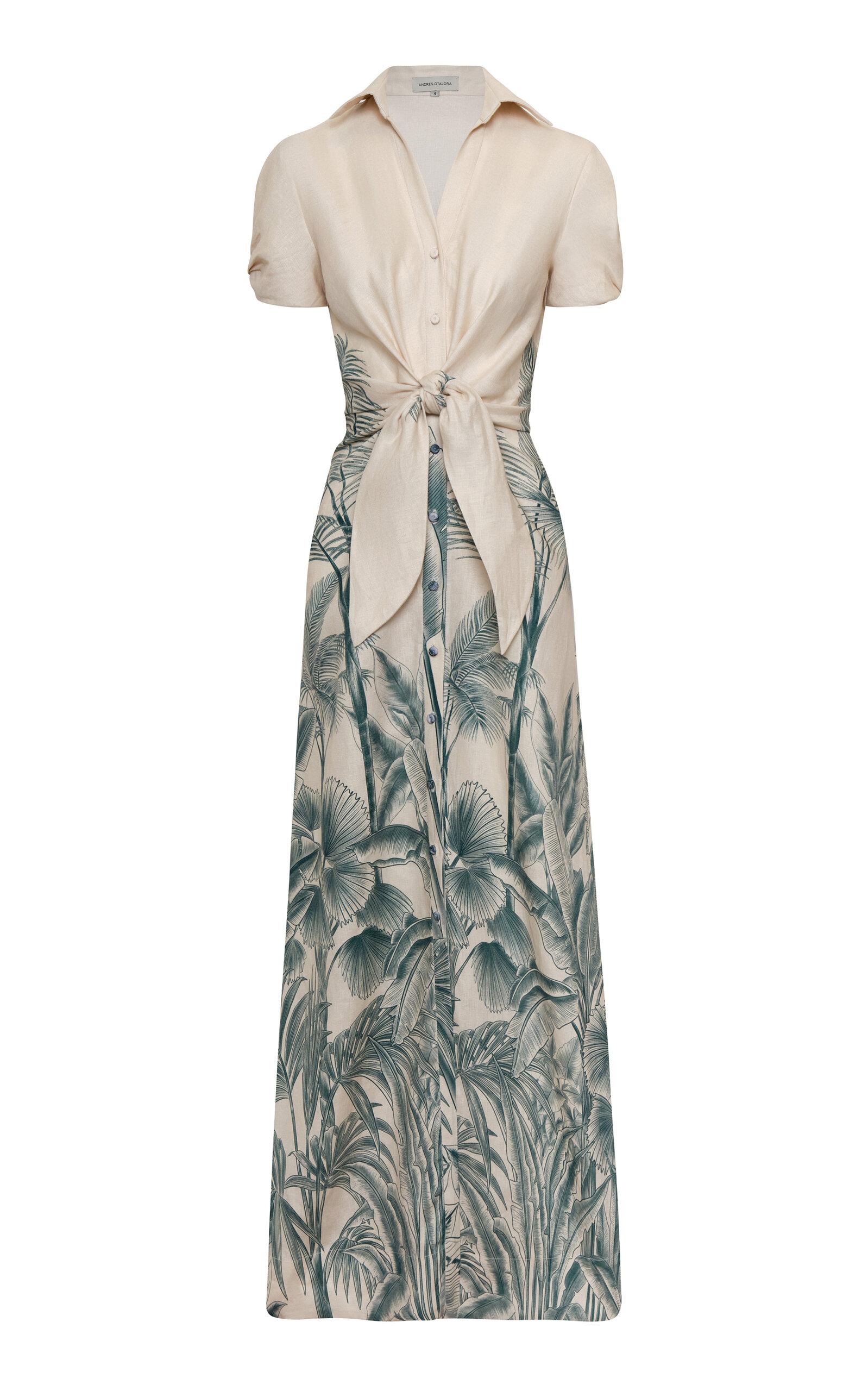 Andres Otalora Bahira Printed Linen Maxi Dress - Moda Operandi by ANDRES OTALORA