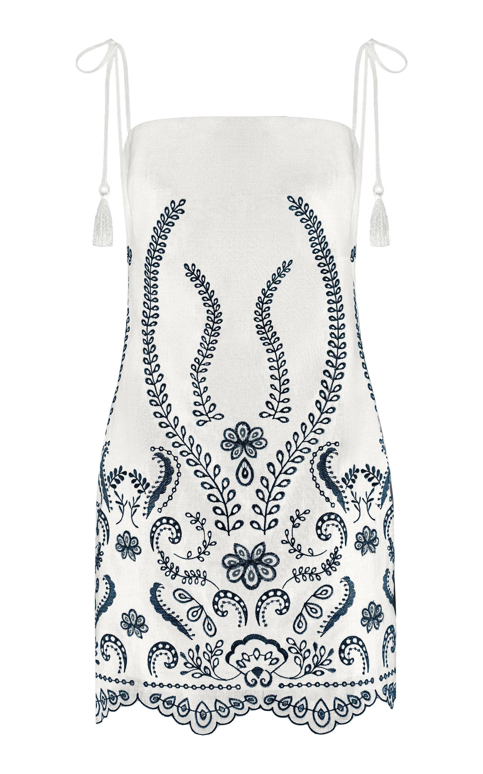 Andres Otalora Exclusive Luz Nace Embroidered Linen Mini Dress - Moda Operandi by ANDRES OTALORA