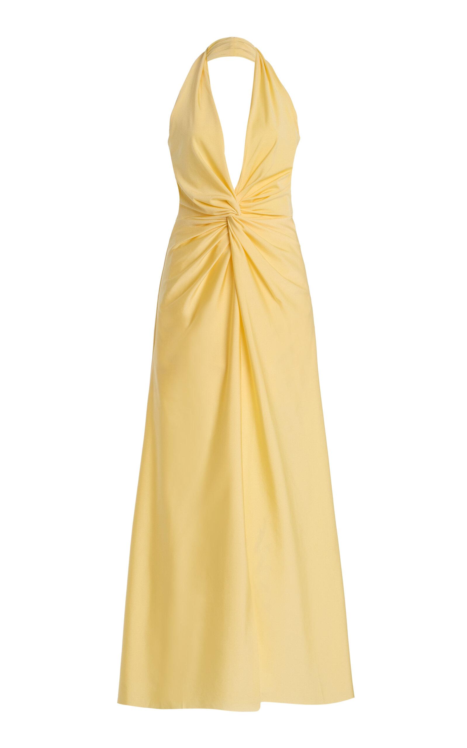 Andres Otalora Exclusive Mendra Jersey Maxi Halter Dress - Moda Operandi by ANDRES OTALORA