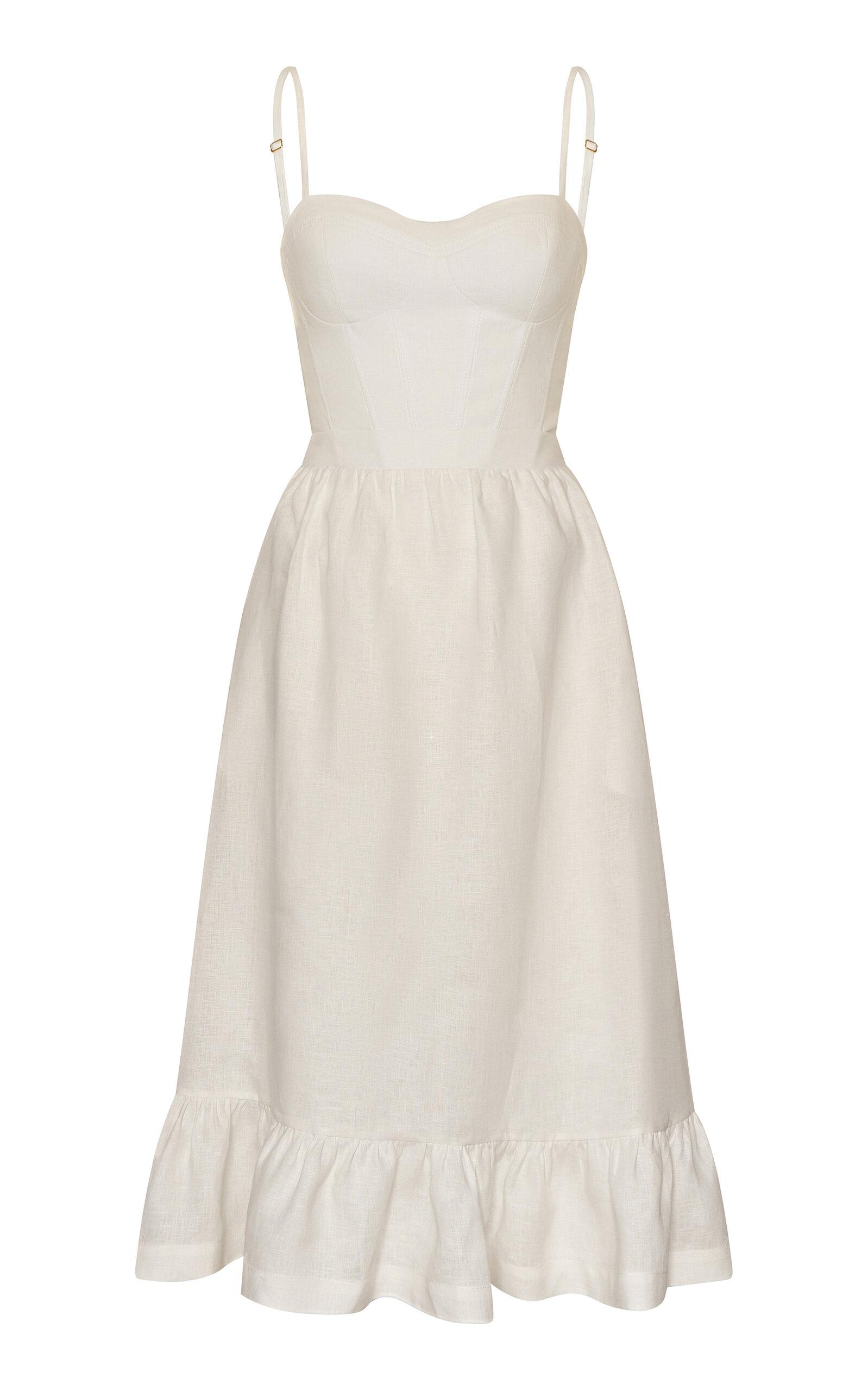 Andres Otalora Inspiras Eyelet Linen Midi Dress - Moda Operandi by ANDRES OTALORA