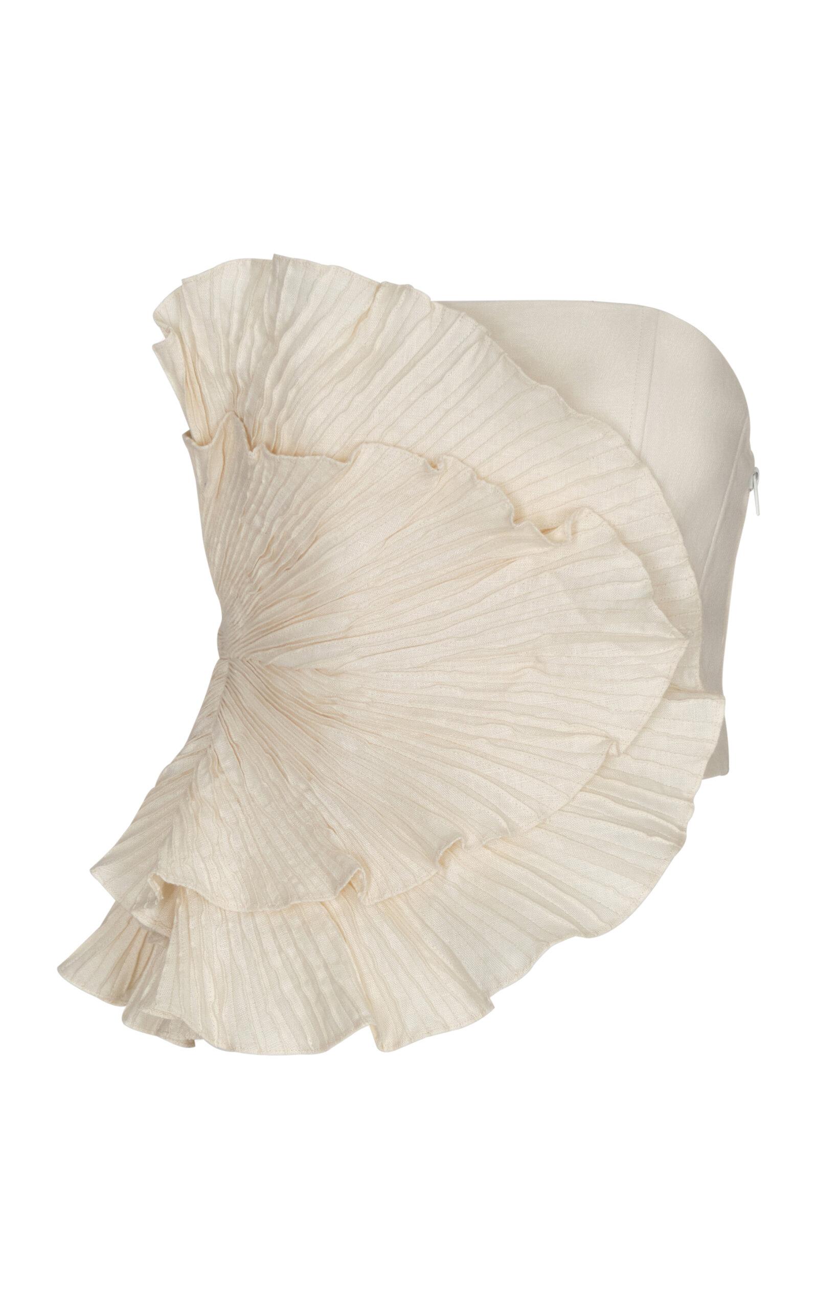 Andres Otalora Las Olas Pleated Linen Top - Moda Operandi by ANDRES OTALORA