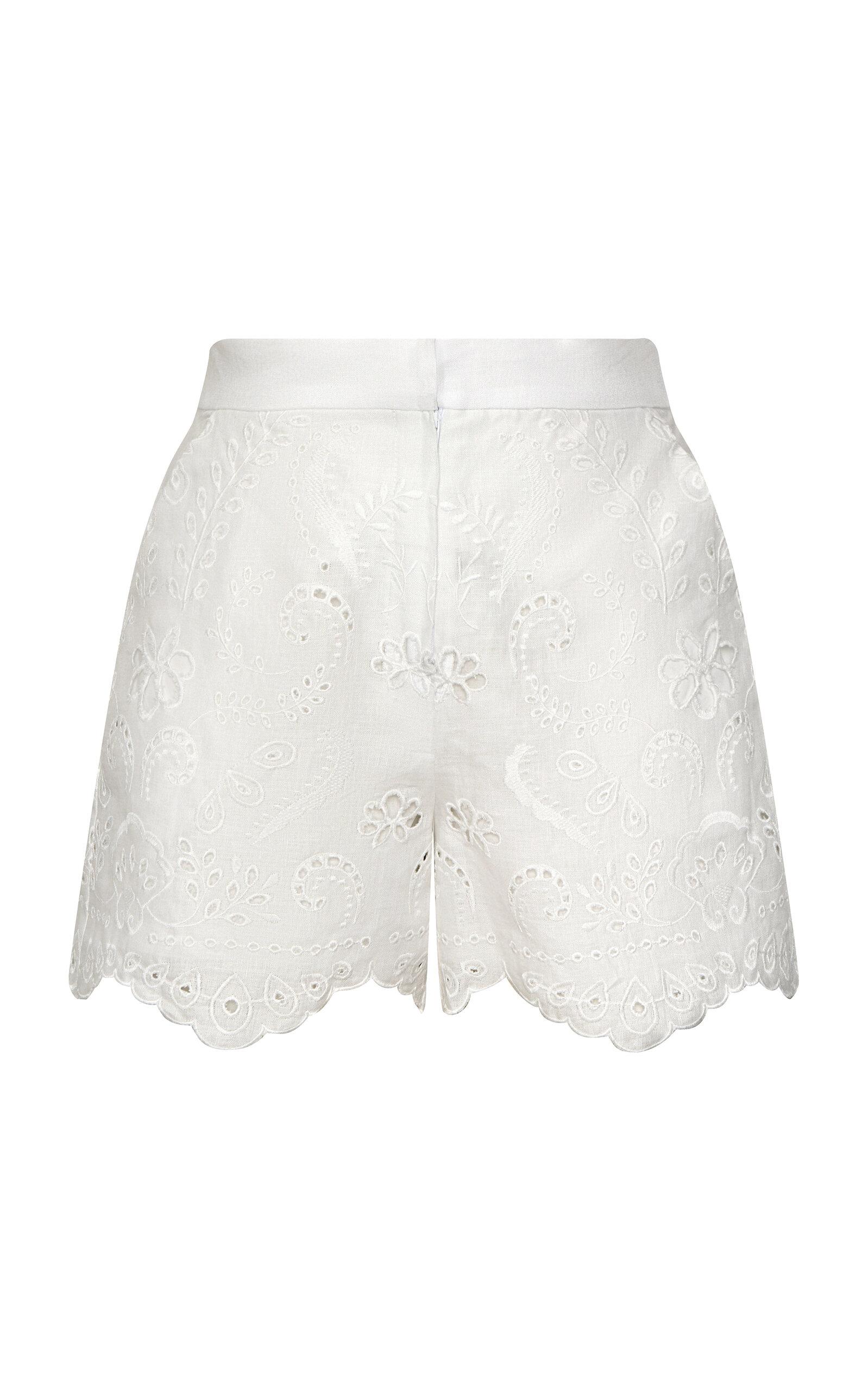 Andres Otalora Liaraa Eyelet Linen Shorts - Moda Operandi by ANDRES OTALORA
