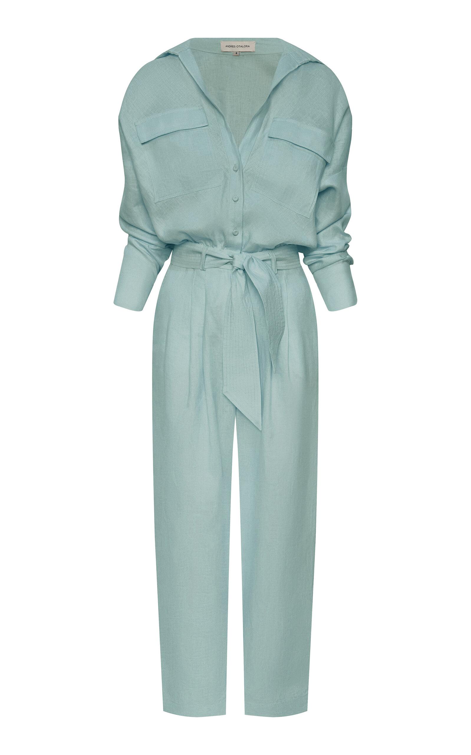 Andres Otalora Lo Natural Linen Straight-Leg Jumpsuit - Moda Operandi by ANDRES OTALORA