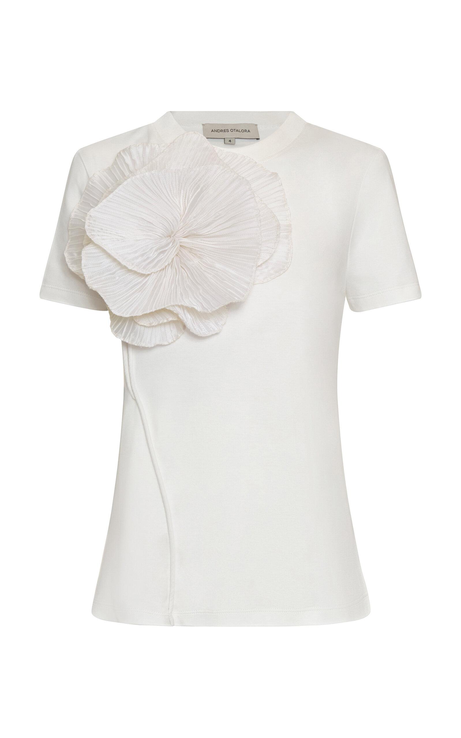 Andres Otalora Malta Embellished Cotton-Blend T-Shirt - Moda Operandi by ANDRES OTALORA