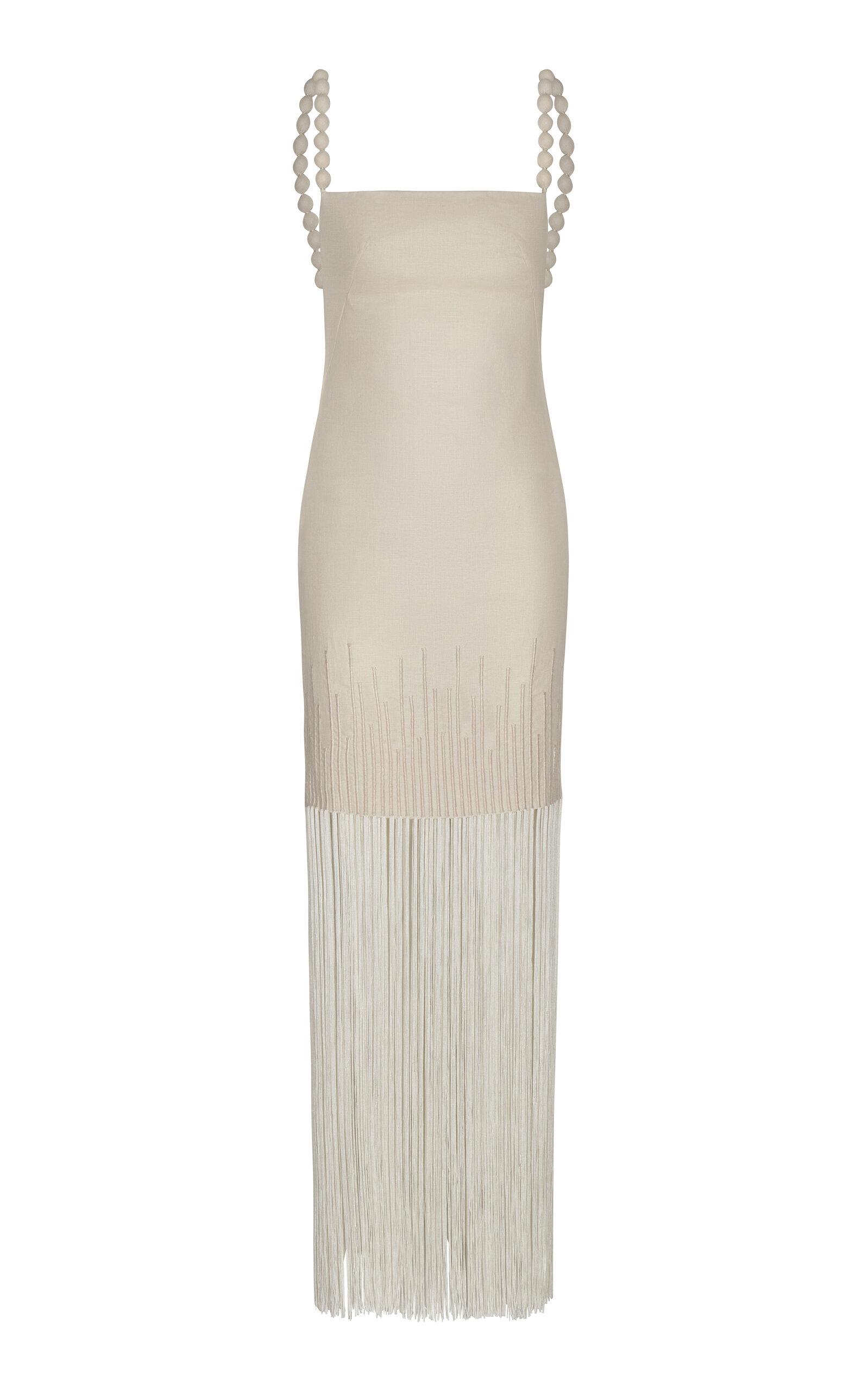 Andres Otalora Mar Caribe Fringed Linen Maxi Dress - Moda Operandi by ANDRES OTALORA