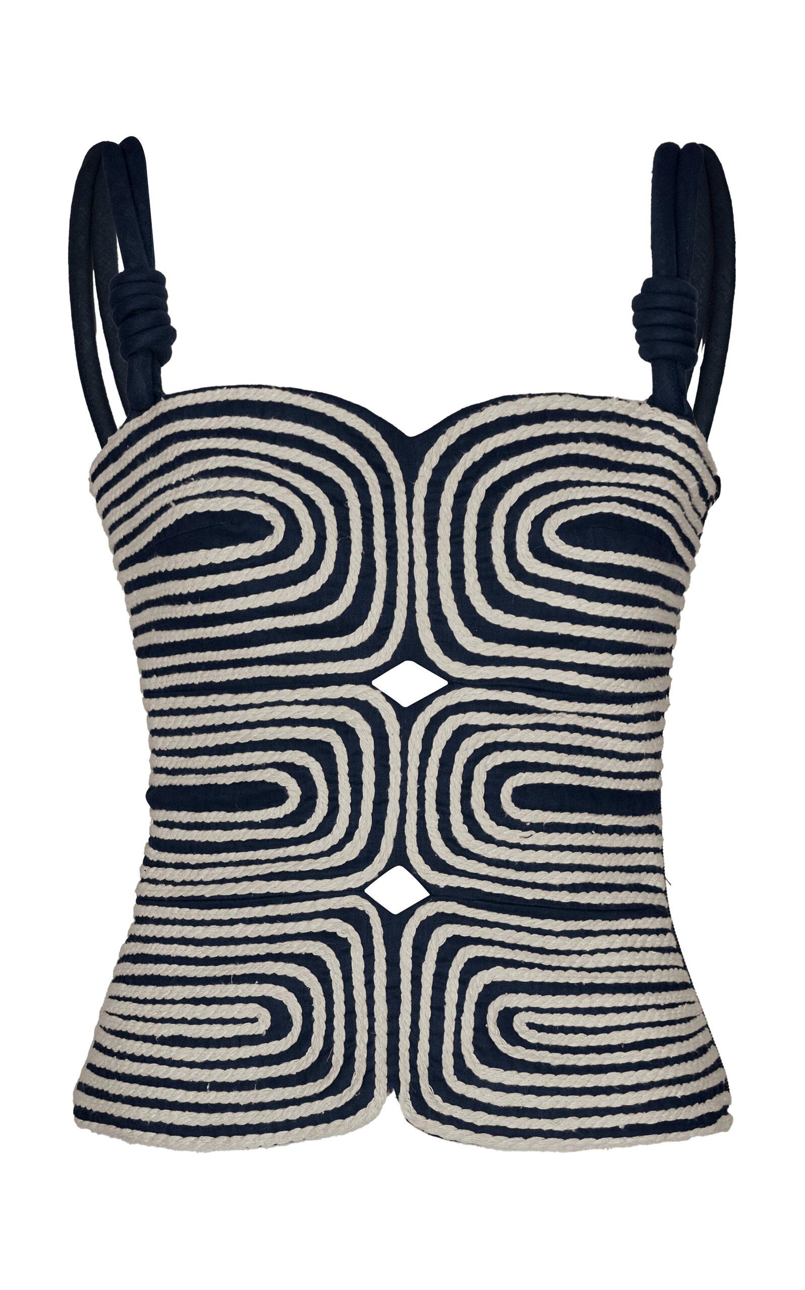 Andres Otalora Marea Embroidered Linen Top - Moda Operandi by ANDRES OTALORA