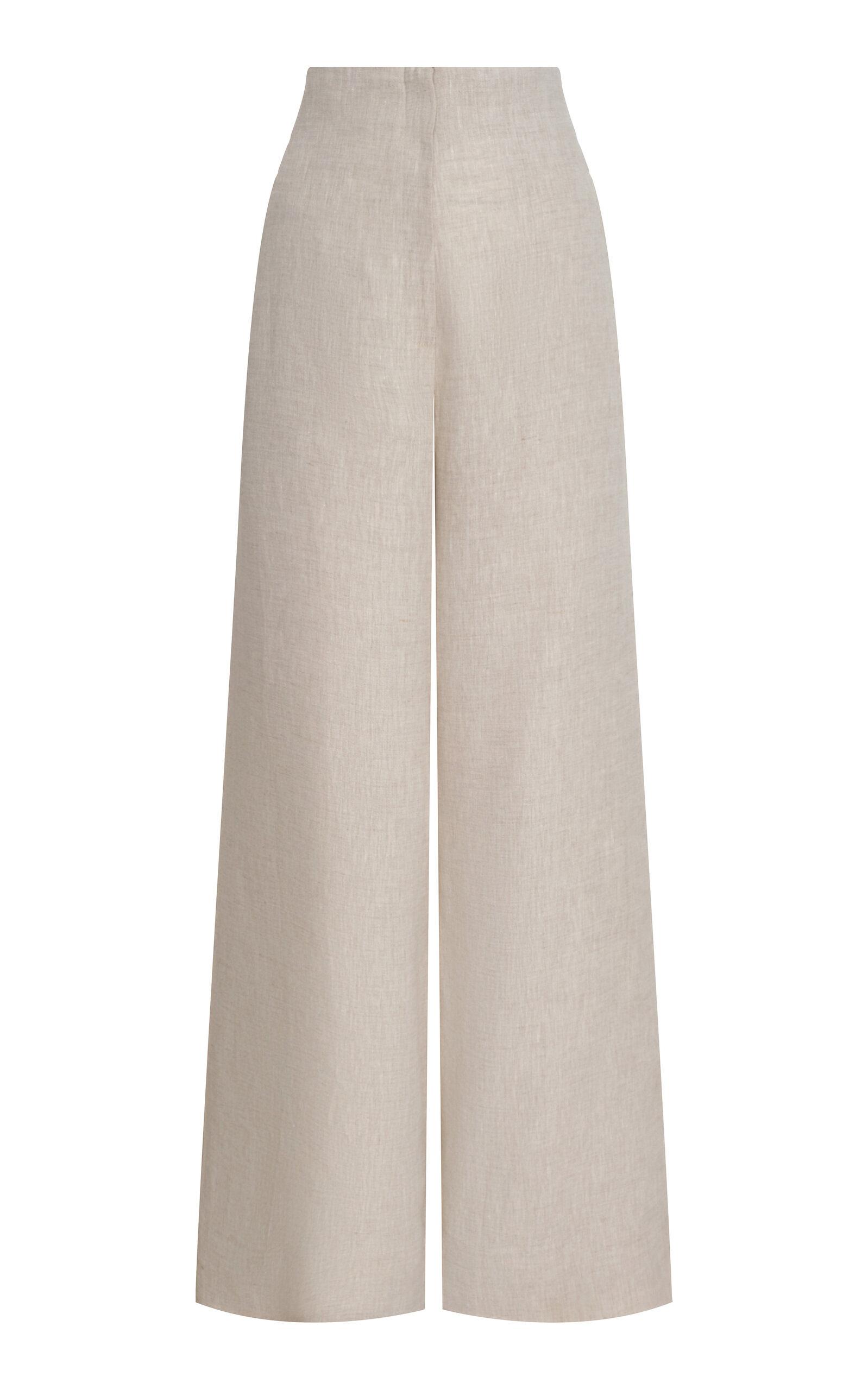 Andres Otalora Me Hablas Linen Wide-Leg Pants - Moda Operandi by ANDRES OTALORA