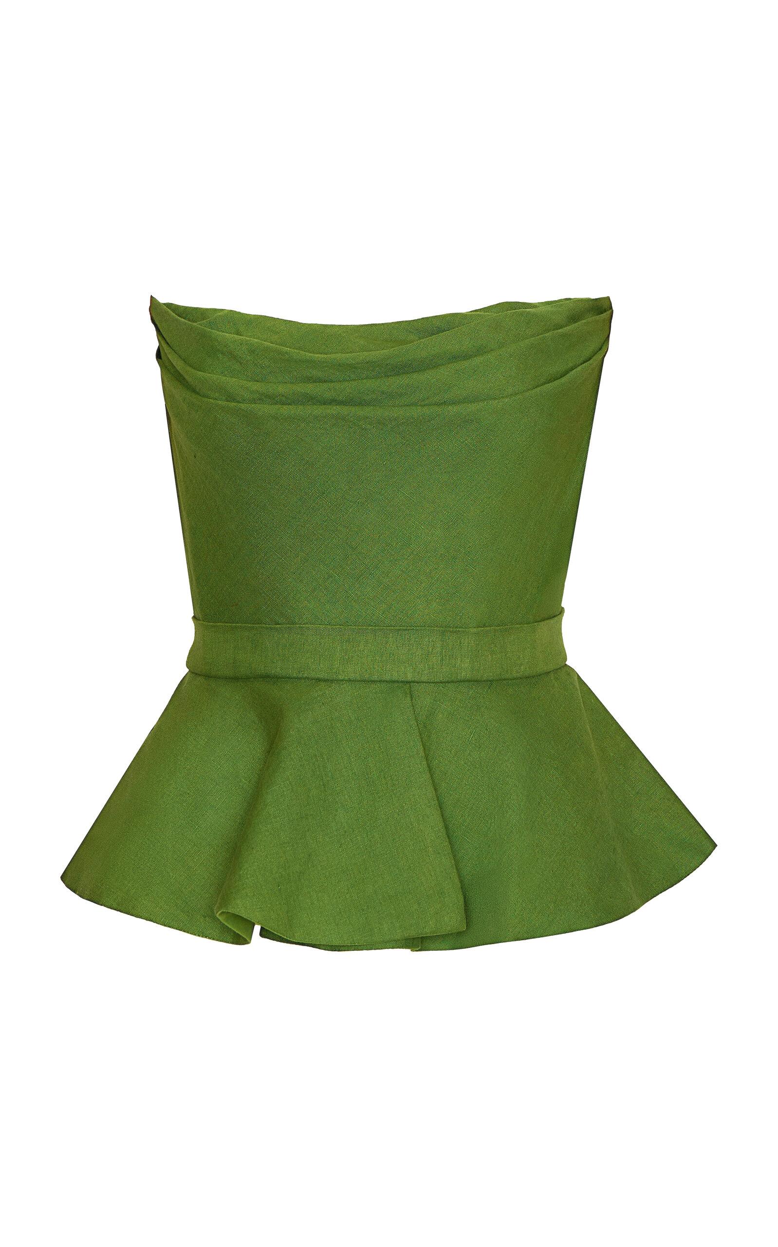 Andres Otalora Oliva Profundo Linen Top - Moda Operandi by ANDRES OTALORA