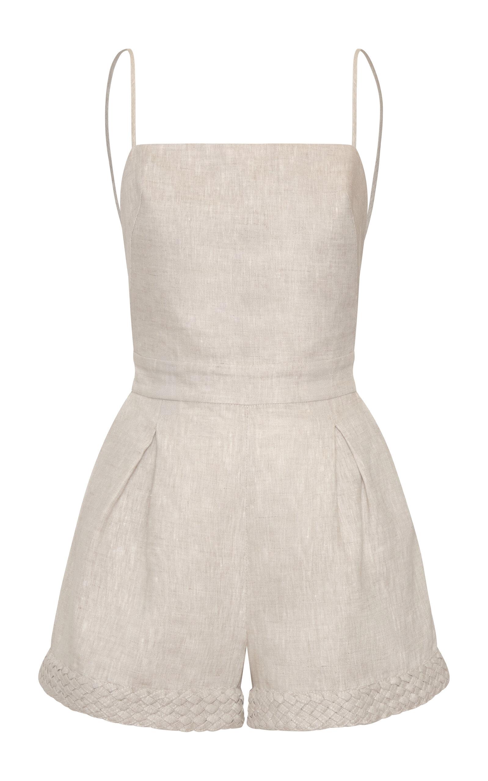 Andres Otalora Puertos Lejanos Embellished Linen Jumpsuit - Moda Operandi by ANDRES OTALORA