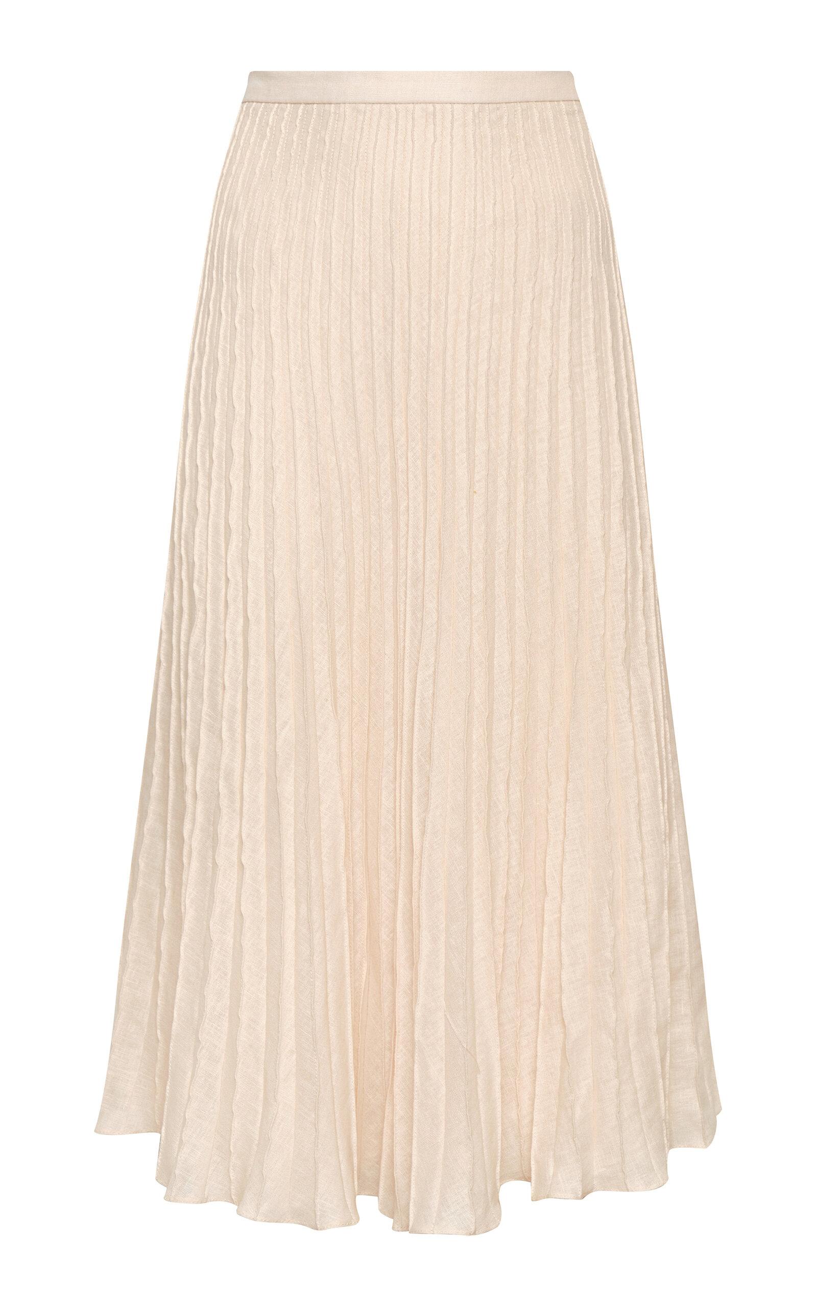 Andres Otalora Saana Pleated Linen Maxi Skirt - Moda Operandi by ANDRES OTALORA