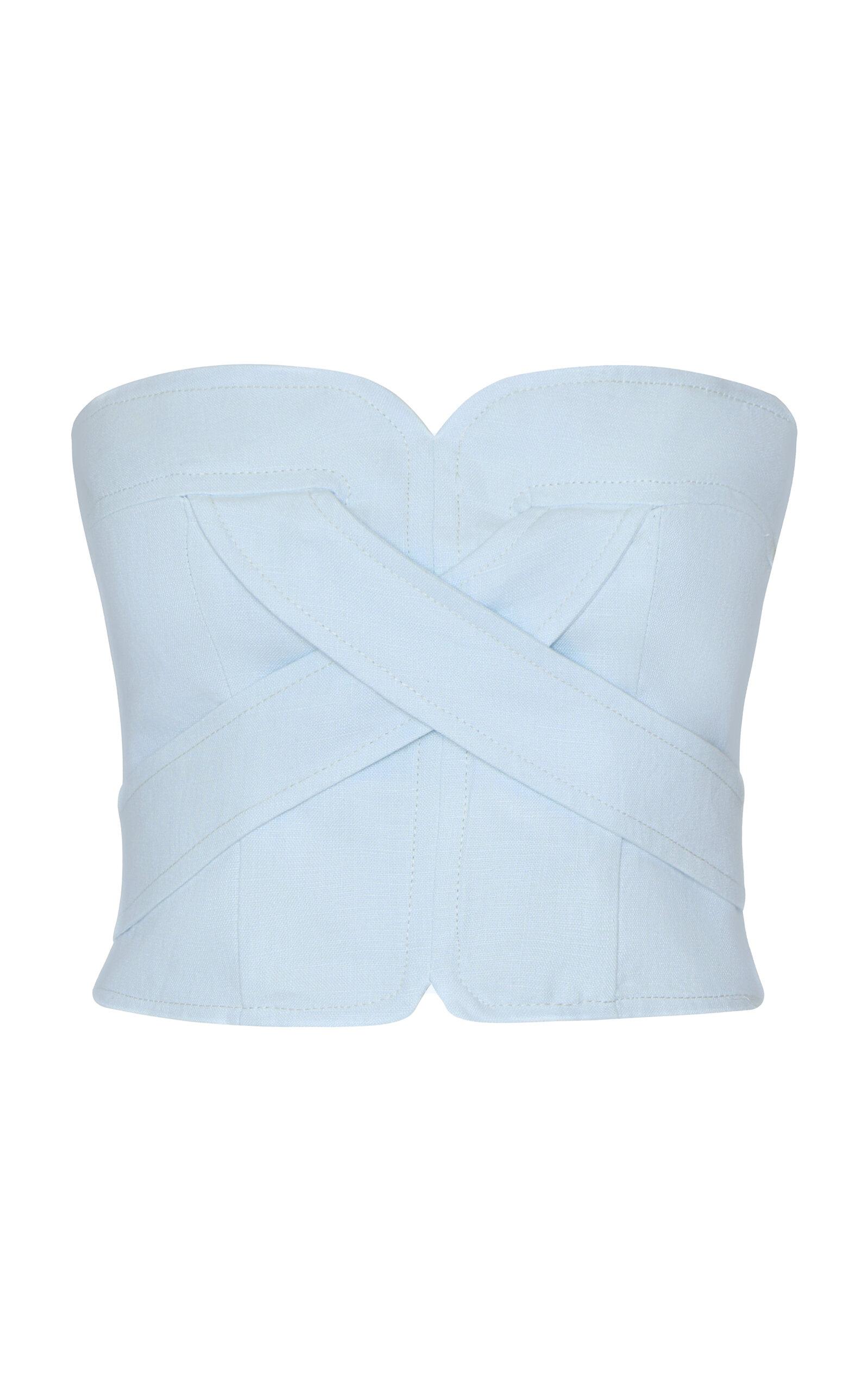 Andres Otalora Sea Incierto Linen Cropped Top - Moda Operandi by ANDRES OTALORA