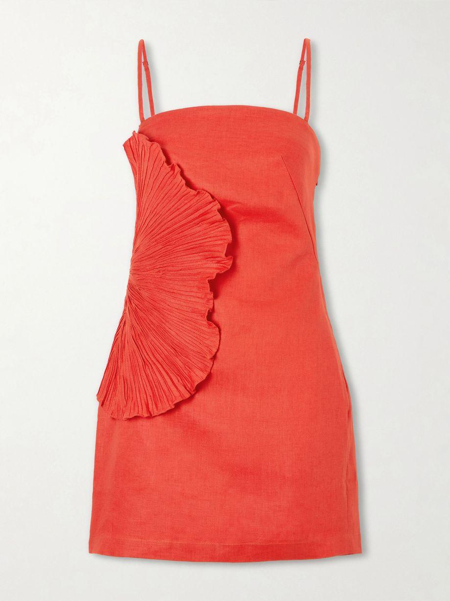 Respiro Lento embellished linen mini dress by ANDRES OTALORA