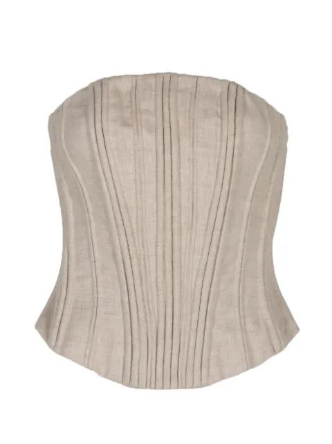 Te Miro pleated strapless top by ANDRES OTALORA