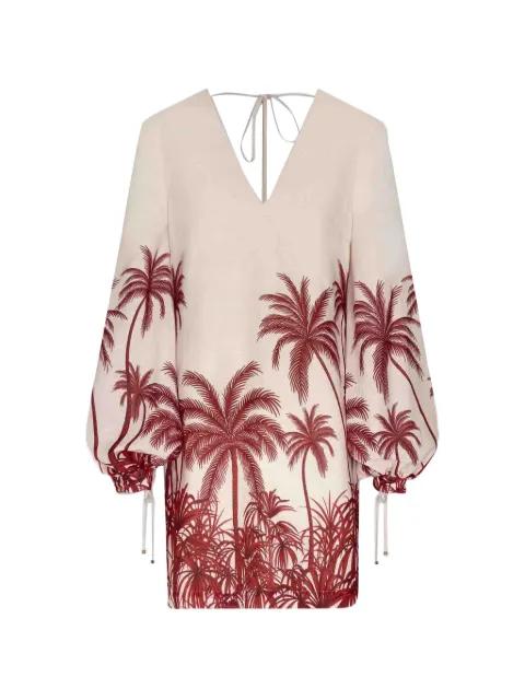 tropical-print V-neck mini dress by ANDRES OTALORA