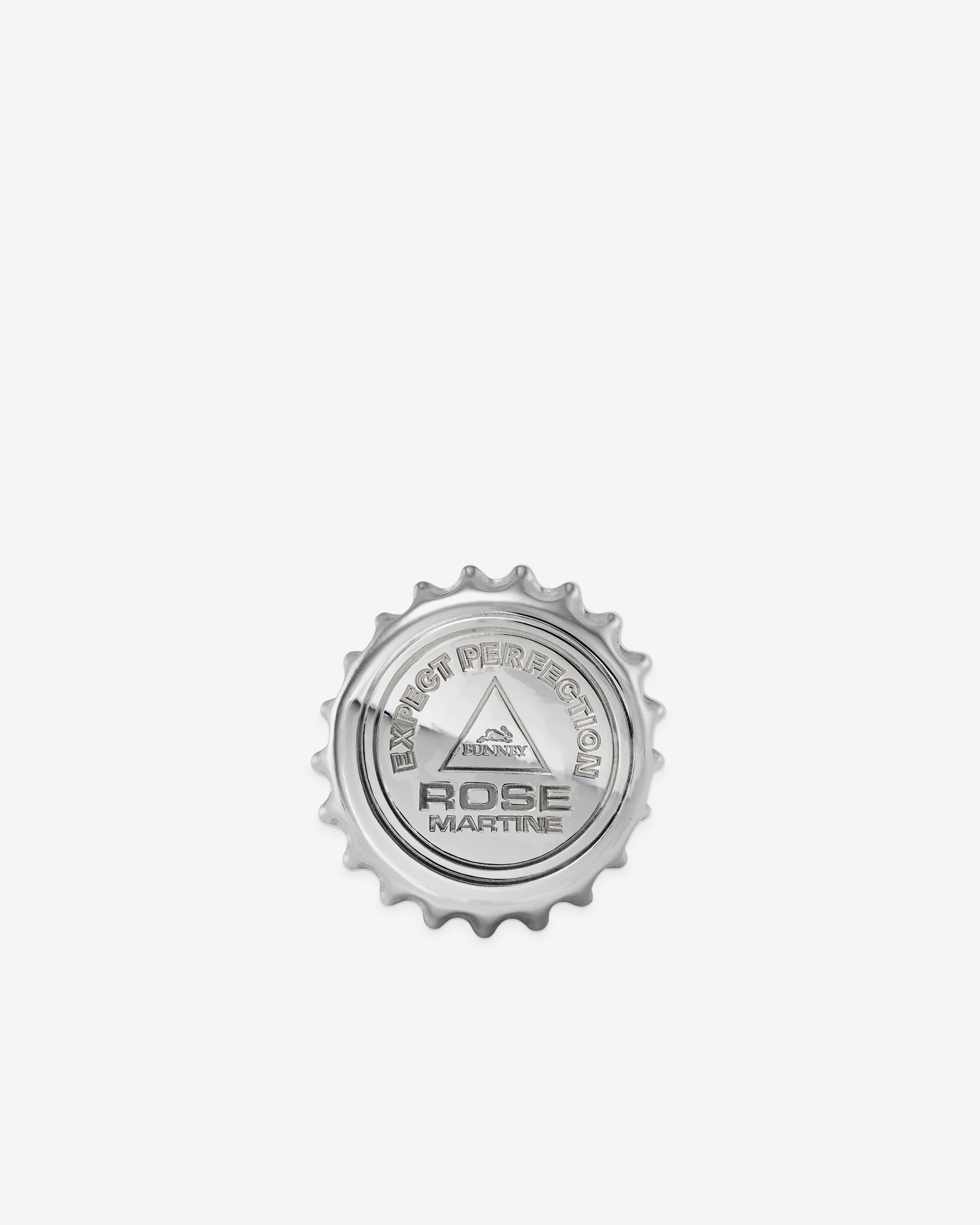 Bunney - Martine Rose Bottle Top Badge - (Silver) by ANDREW BUNNEY