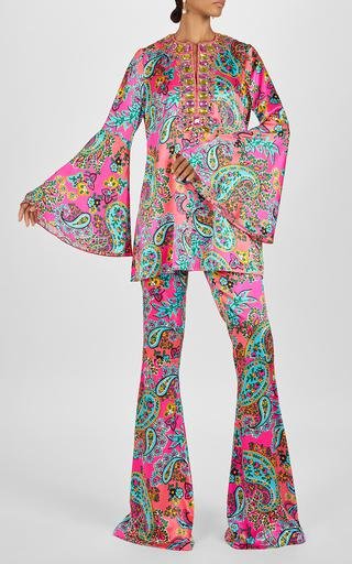 Paisley Silk Flared Pants by ANDREW GN