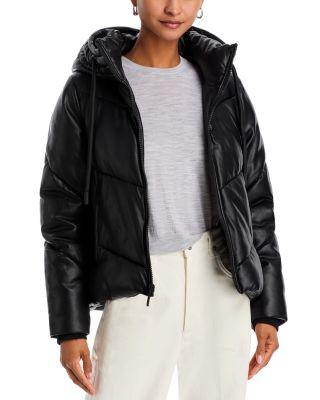 Faux Leather Puffer Jacket by ANDREW MARC