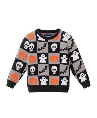 Boys' Halloween Themed Checkered Sweater - Little Kid by ANDY&EVAN Boys' Halloween Themed Checkered Sweater - Little Kid by ANDY&EVAN