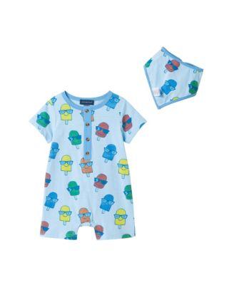 Boys' Henley Romper & Bib Set - Baby by ANDY&EVAN