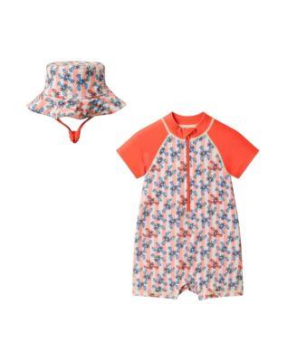 Boys' Lobster Long Sleeve Swim Romper With Hat - Baby by ANDY&EVAN