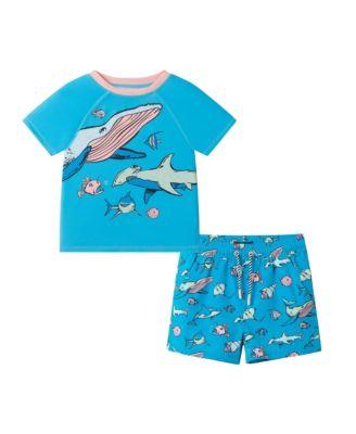 Boys' Short Sleeve Aqua Deep Sea Rashguard Set - Little Kid by ANDY&EVAN