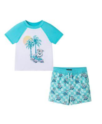 Boys' Short Sleeve Skating Dog Rashguard Set - Little Kid by ANDY&EVAN