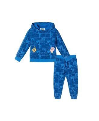 Boys' SpongeBob SquarePants x Stone- Washed Character Collage Sweatshirt Set - Little Kid by ANDY&EVAN